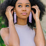 Birds of A Feather Beaded Fringe Earrings Pink