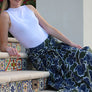 Blue Evergreen Floral Skirt