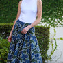 Blue Evergreen Floral Skirt