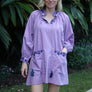 Lavender Oxford Embroidered Dress