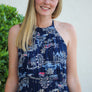 Meet Me in Paris Halter Dress