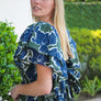 Blue Evergreen Floral Flutter Dress