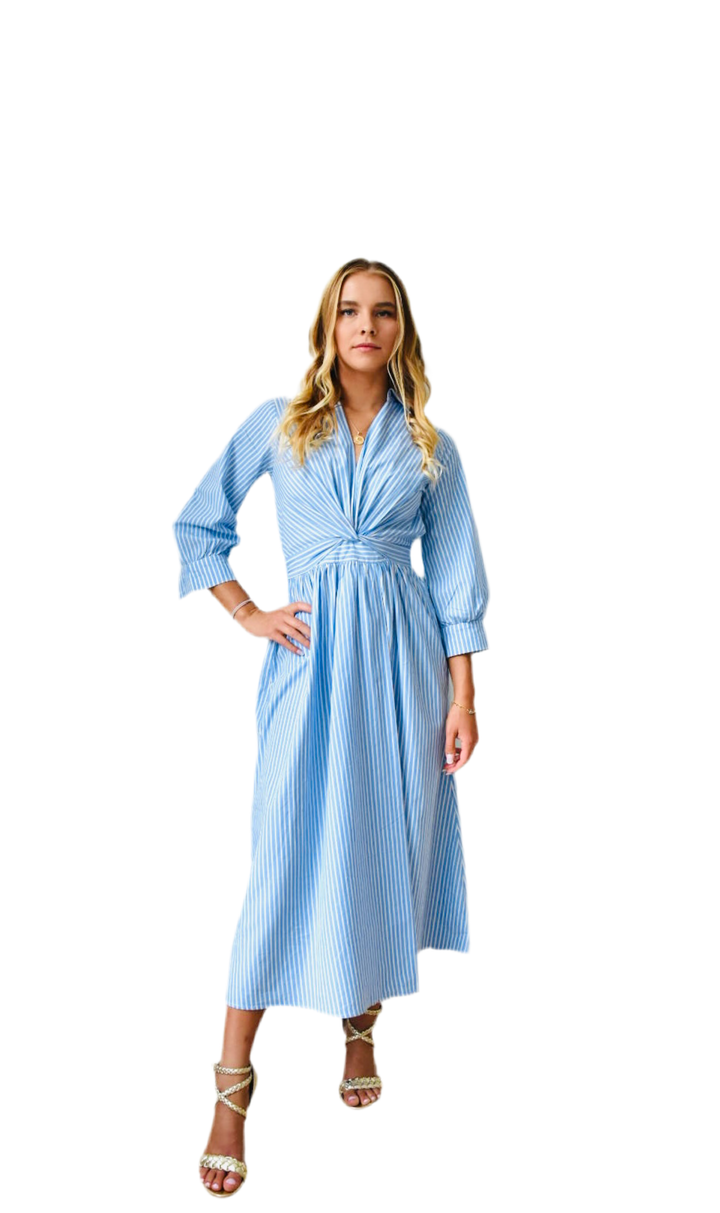 Diana Dress - Blue Stripe