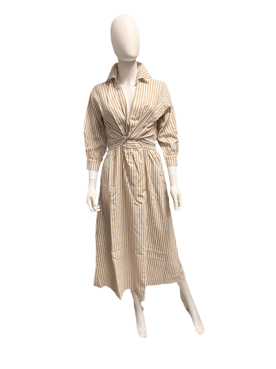 Diana Dress - Sand Stripe